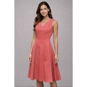 Alfred Angelo Bridesmay Coral Pink Sleeveless A-Line Bridesmaid Dress Women’s L